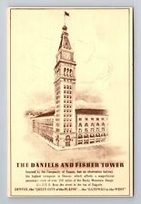 Denver CO-Colorado, Daniels and Fisher Tower, Advertising, Vintage Postcard picture