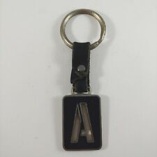 Vintage Dark Blue Keychain Key Ring, enamel metal , Letter 