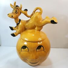 Vtg Dorrane Cow Jump Over The Moon Cookie Jar CA Pottery Anthropomorphic READ picture