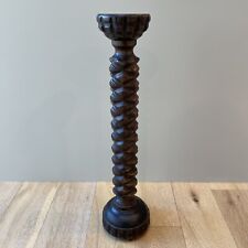 Antique 1820s-1850s Wooden Hand Carved Solid Wood Candlestick Holder 24
