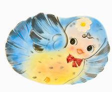 Vintage Lefton Anthropomorphic Bluebird Snack Plate Tray 1950s Japan MCM Kitsch picture