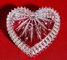 Clear Cut Glass Heart Shaped Ribbed Starburst Trinket/jewelry Candy Dish  4