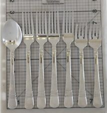 Wallace Stainless WAS178 18/10 Flatware 7 PC Forks & Spoon Bands Glossy Rnd Tip picture