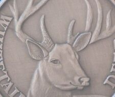 Deer coin Whitetail Buck Antiqued Nickel Hunting Gift has die crack picture