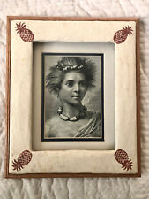 Vintage Hawaiian tapa cloth covered frame picture