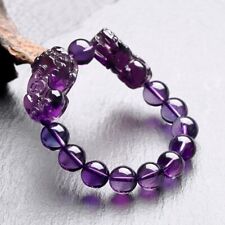12mm Natural Purple Amethyst Gemstone Crystal Round Beads pixiu Bracelet AAAA picture