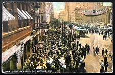 Buffalo New York 1912 Postmarked Postcard Main Street Picture Image NY Mail Card picture
