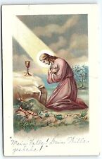 1918 EASTER JESUS PRAYING WITH CUP ST CLOUD MINNESOTA POSTCARD P3272 picture