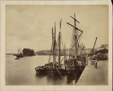France, Nantes, le Port, ca.1880, vintage albumin print vintage print, legend picture