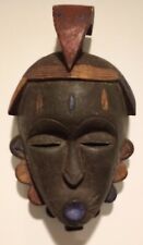 Vintage African Tribal Yaure Baule Carved Wood Mask Masque Figure Ivory Coast picture