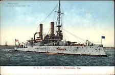 Pensacola Florida FL Battleship U.S.S. Iowa at Anchor c1910 Vintage Postcard picture