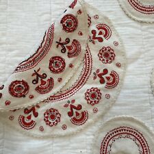 Vintage Cepelia Polish Traditional Hand Embroidered Linen Doilies/Textiles picture