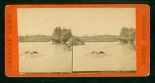 a778, American Views Stereoview, # -, Oak Bridge, (should be Bow Bridge), 1870s picture