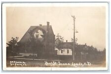 Leeds North Dakota ND Postcard RPPC Photo Residence Street Scene 1911 Antique picture