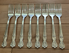 Wm Rogers Extra Silver Plate Inspiration Magnolia Salad Forks Set of 8 picture