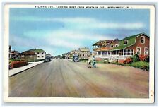 1938 Atlantic Ave. Looking West From Montauk Ave. Scene Misquamicut RI Postcard picture