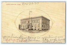 1910 Free Public Library Exterior Roadside Cedar Rapids Iowa IA Posted Postcard picture