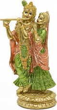 Hindu Idol Radha Krishna Statue - Indian God Goddess Figurine Murti Pooja Item H picture