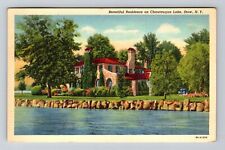 Stow NY-New York, Residence on Chautauqua Lake Vintage Souvenir Postcard picture