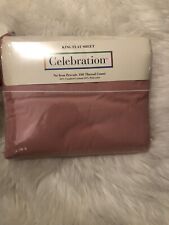 Vintage King Flat Sheet Pink 180 Thread Count Poly Combed Cotton. New D7 picture
