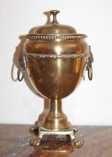 Vintage brass Urn Censer lions head rings ash ashes incense picture