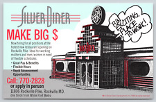 Postcard Sized Advertisement Rockville, Maryland Silver Diner Employment Ad A664 picture