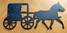 Vintage Metal Horse & Carriage Wall Decor (Black Speckle Color) picture