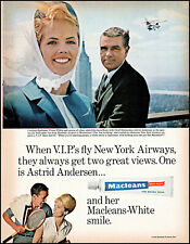 1966 stewardess Astrid Andersen Macleans toothpaste retro photo print ad adL21 picture
