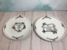 2 Katie Mandy Plates Inspirational Ceramic Black & White Remember who you are picture