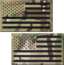 2 Pcs 5 X 3 Inc Reflective US USA Flag Patch Multicam Infrared IR American Flag picture