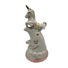 Vintage 1980s Unicorn and Cutie Moon Bisque Bell Hand Painted  picture