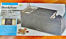 Brookstone LCD Digital Coin Counter Dresser DESK Bank W/Valet Tray New in box picture