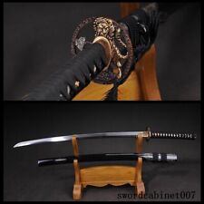Folded Steel Real Hamon Japanese Samurai Katana Sword tiger Tsuba Sharp Blade picture