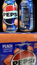 NEW Rare Pepsi W/PEACH LIMITED EDITION 12oz can w/  Exp Date 10/24 picture
