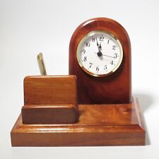 Curly Hawaii Koa Wood Clock Desk Organizer Card Holder Made in Hawaii Pre-owned picture