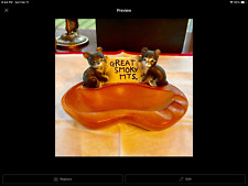Vintage, Made In Japan, 1940's Ceramic, Ashtray, Little bears picture