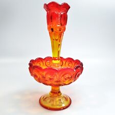 Vintage L.E. Smith Moon and Stars Amberina Comport Candle Holder & Epergne 8.5