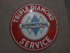 PORCELIAN TRIPLE DIAMOND  ENAMEL SIGN SIZE 6x6 INCHES picture
