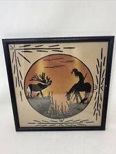 Ernest Hunt Navajo Sand Paint The End Of trail Alongside Is The Deer. Signed picture