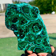 268G Natural chrysocolla/Malachite transparent cluster rough mineral sample picture