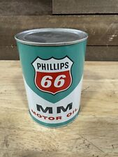 VINTAGE~ FULL NOS~ PHILLIPS 66 QUART OIL CAN EXCELLENT CONDITION METAL CAN picture