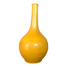 1950s Mid Century Chinese Asian Ceramic Vase Yellow Table Lamp Base picture