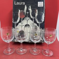 Vintage Laura Casual Optic Wine Crystal Lot 4 # 4112 picture