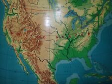 Rare Vintage Crams North America Pull Down Roll up Large Schoolroom Map Chart picture