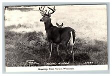 RPPC Peek-A-Boo Greetings from Hurley WI 1949 L.L. Cook 1945 Old Postcard picture