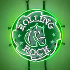 Rolling Rock Neon Sign Glass Beer Bar Pub Cave Wall Deocr Artwork Gift 15'' picture
