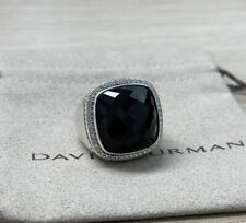 David Yurman Sterling Silver 20mm BLACK ONYX ALBION Ring With DIAMONDS Size 8 picture