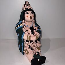Vintage Native Cochiti Pueblo Storyteller Doll Mother 20 Children 9.75” picture