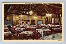 Starved Rock Il-Illinois, Starved Rock Lodge, Antique Vintage Souvenir Postcard picture