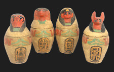 RARE ANCIENT EGYPTIAN ANTIQUE 4 Mummification Canopic Jars Pharaonic Statues BS picture
